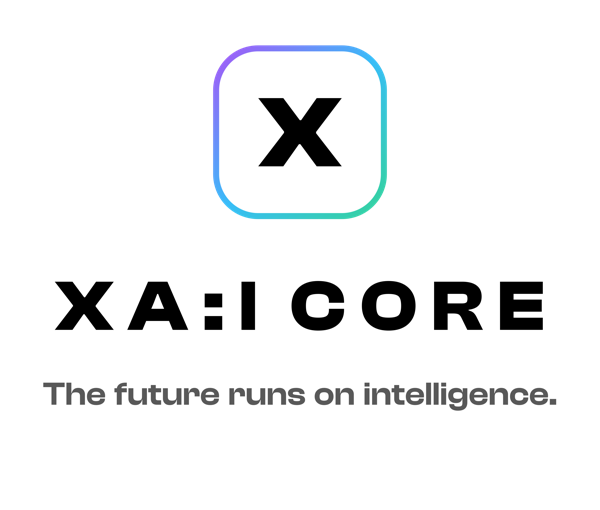 XAICORE Logo vertikal — Dunkel